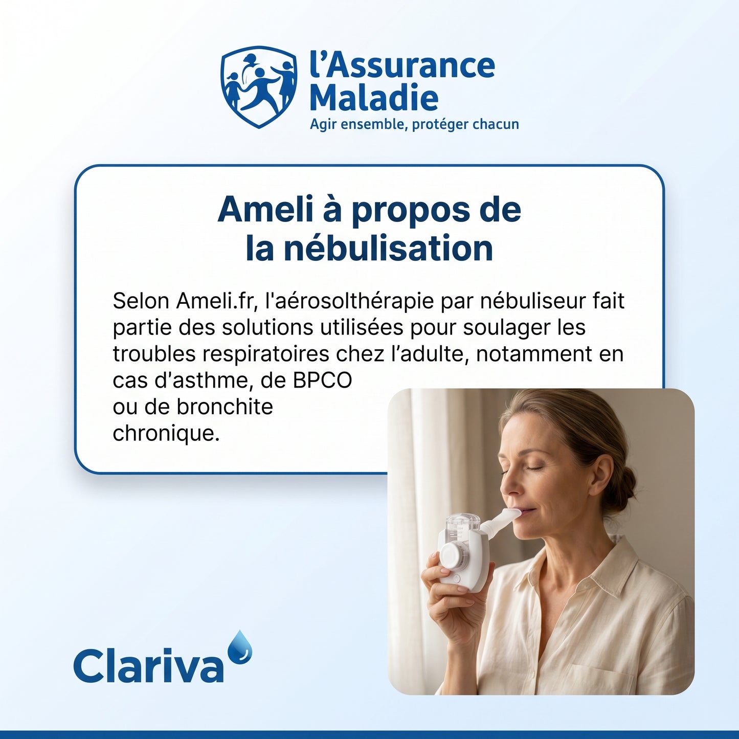 Clariva™ — Nébuliseur Portable Ultra-Silencieux