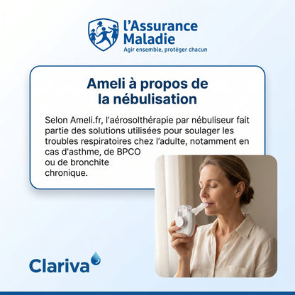 Clariva™ — Nébuliseur Portable Ultra-Silencieux