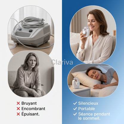 Clariva™ — Nébuliseur Portable Ultra-Silencieux